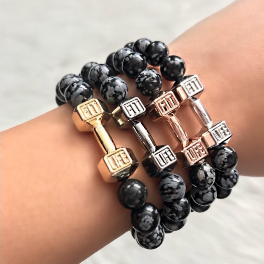 Fit Life Dumbbell Fitness Adjustable Bead Bracelet - Picture 1 of 5